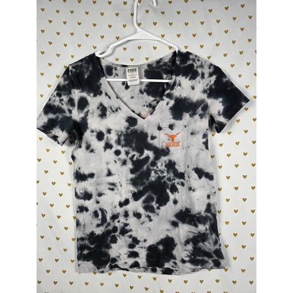 Victorias secret pink tye dye texas longhorns college tee xs - Picture 2 of 4